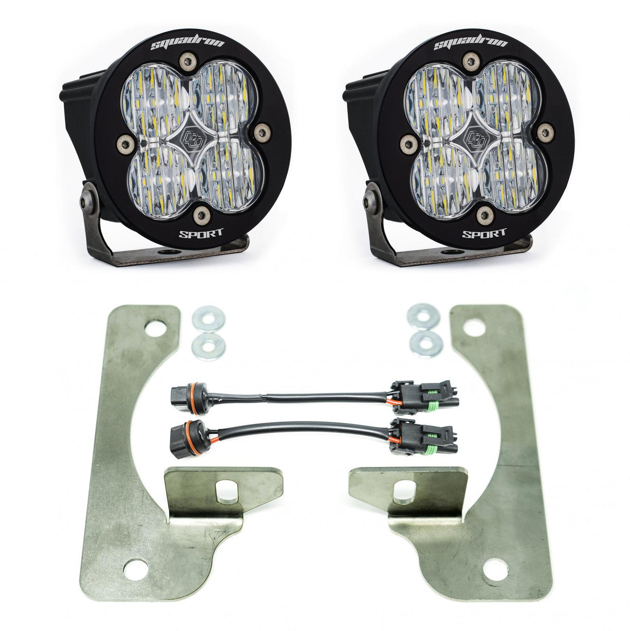 Baja Designs Jeep JL/JT Squadron-R Sport Fog Pocket Light Kit - Jeep 2020-22 Gladiator, 2018-22 Wrangler JL w/ OE Rubicon Bumper 447068